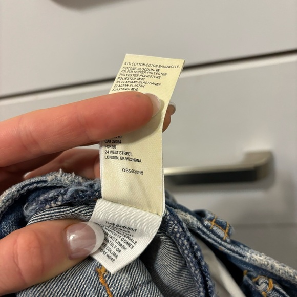 Free People Women’s CRVY Vintage Frayed Hem High Rise Shorts Lolita Blue - Picture 7 of 9